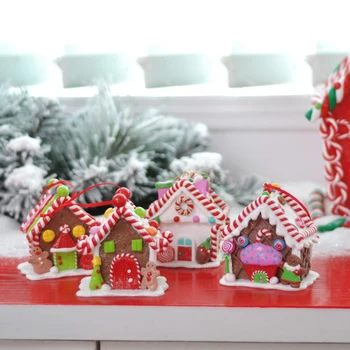 Decoração de Natal da Casa Para o Natal Enfeite de Argila do Polímero 1PCS Criativo, Bonito Casas de Decoração Durável
