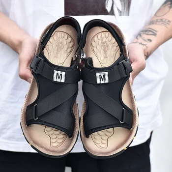 2019 novos homens sandálias de verão flip flop de couro mens sandálias de praia vietnã sapatos sandálias de gladiador ao ar livre perto de chinelos de dedo do pé